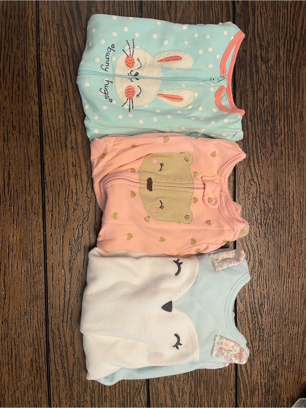 6 pairs baby Pajamas- 4 Carter’s, 1 Member’s Mark, 1 off brand